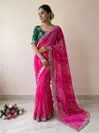 Jk 376 Soft Prism Lehriya Printed With Beads Work Saree
